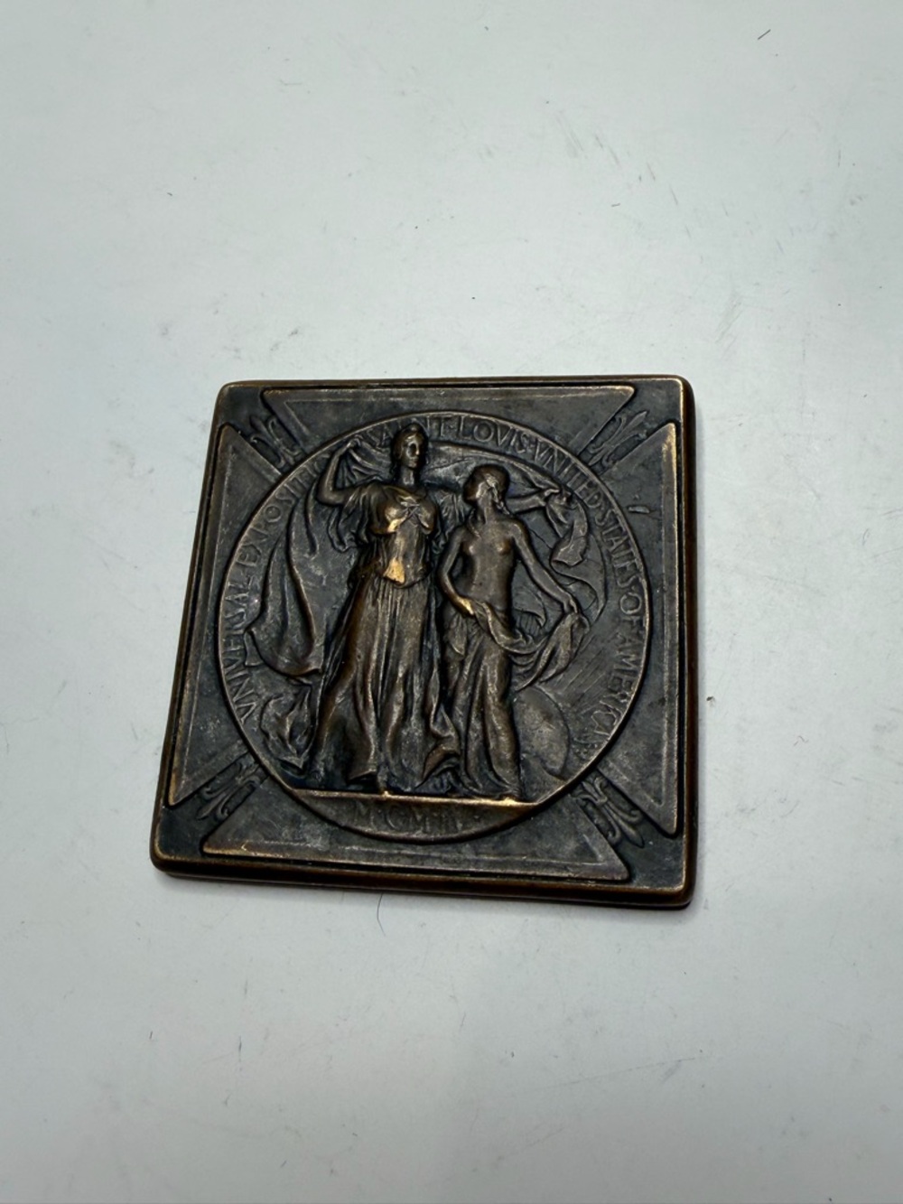 Antique-Style Bronze Relief Plaque - Classical Figures